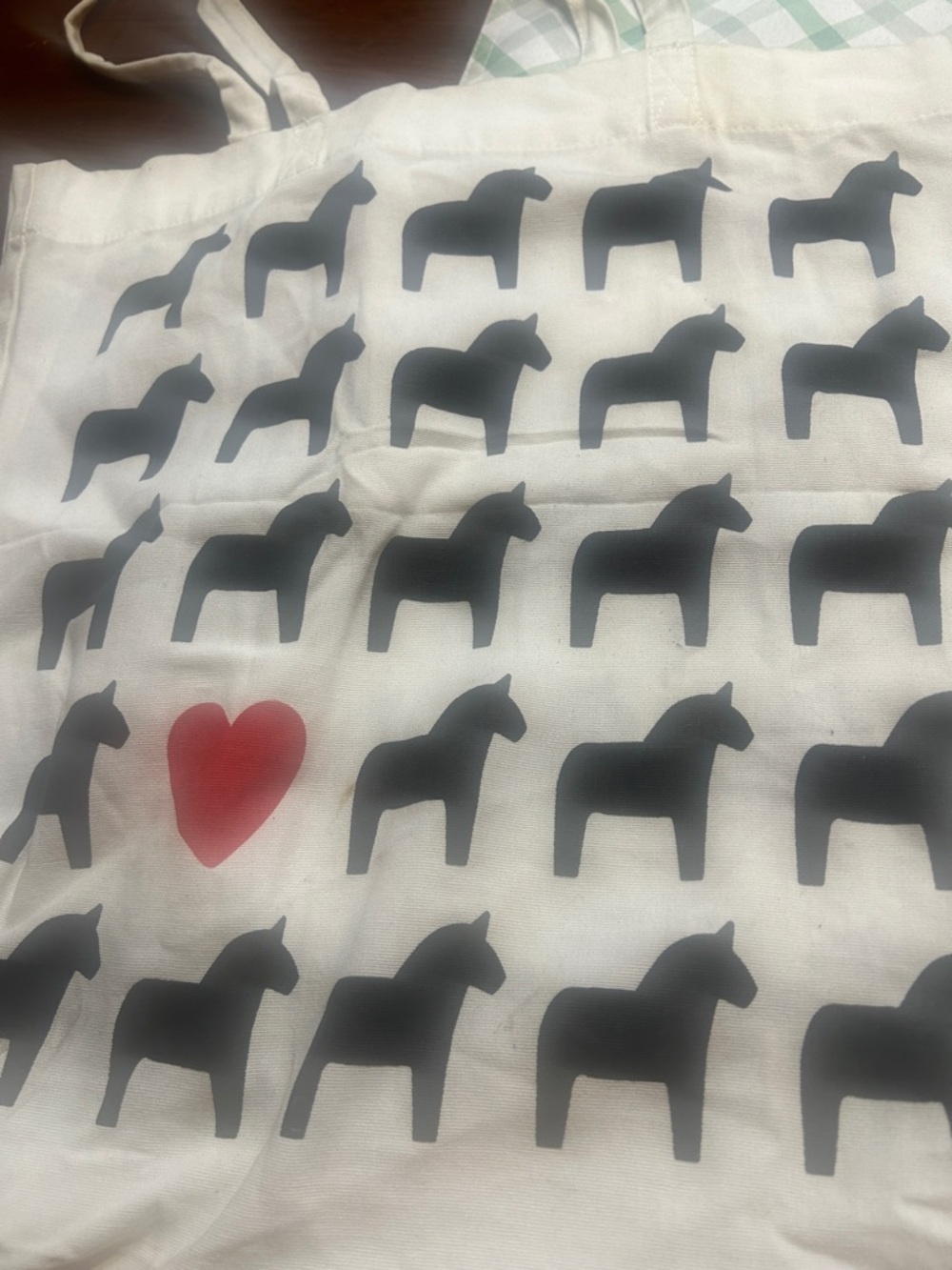 IKEA Hasthage Dala Horse Heart Canvas Shopping tote w 2 Packing Cubes - Picture 3 of 3